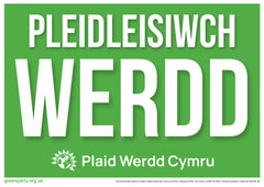 A3 Vote Green Correx Board Welsh Pleidleisiwch Werdd