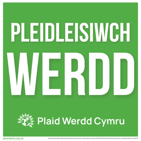 10 x Standard Welsh Vote Green Correx Stake Boards