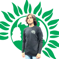 Sweatshirt Green Party Black Front