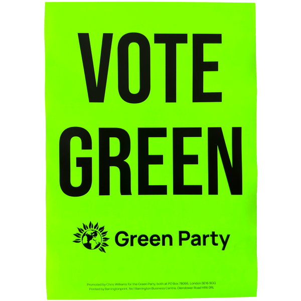 10 x A4 Vote Green posters – Green Party of England & Wales